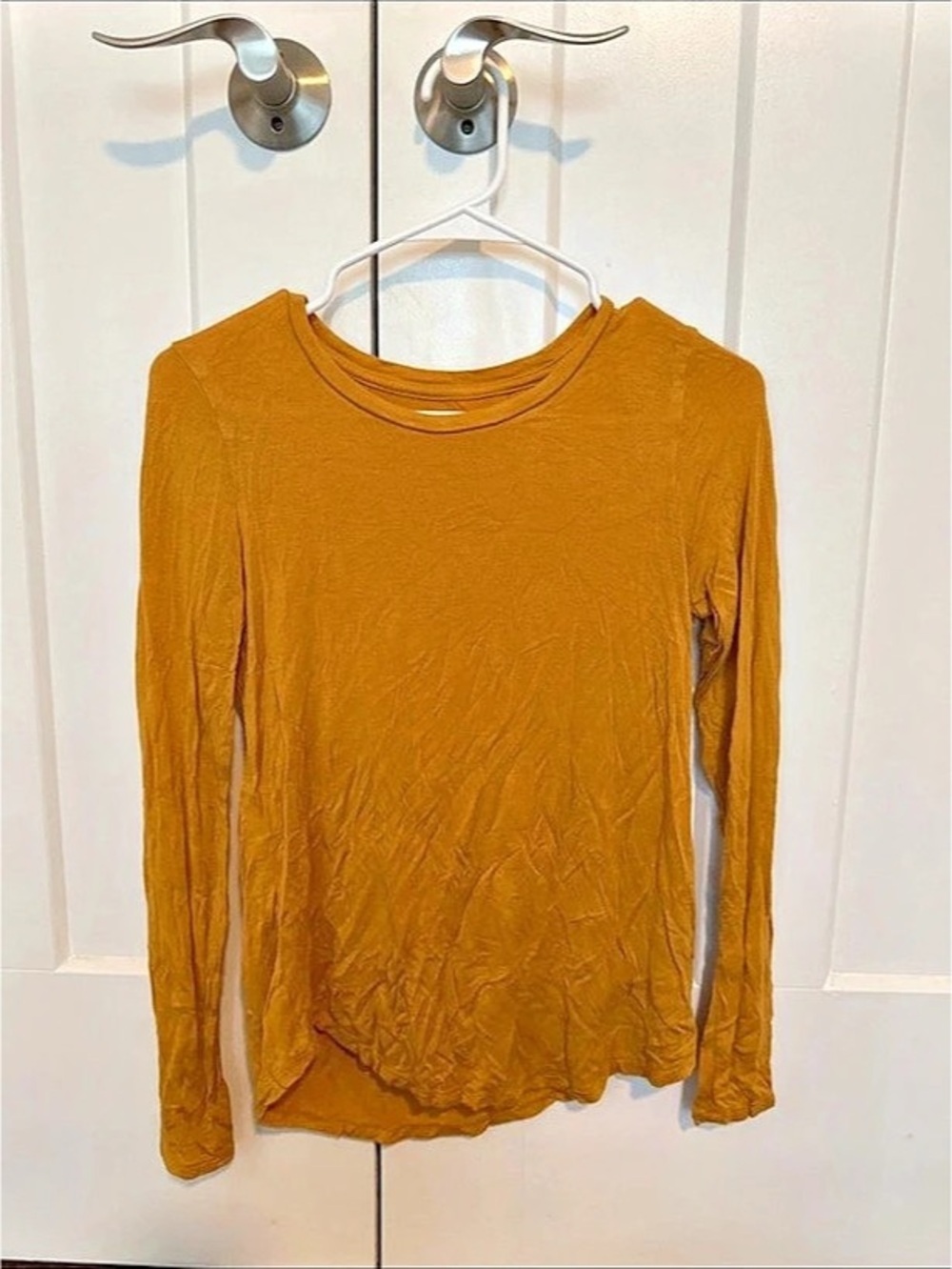 Perfect Crew Seriously Soft Perfect Crew Long Sleeve Top in mustard